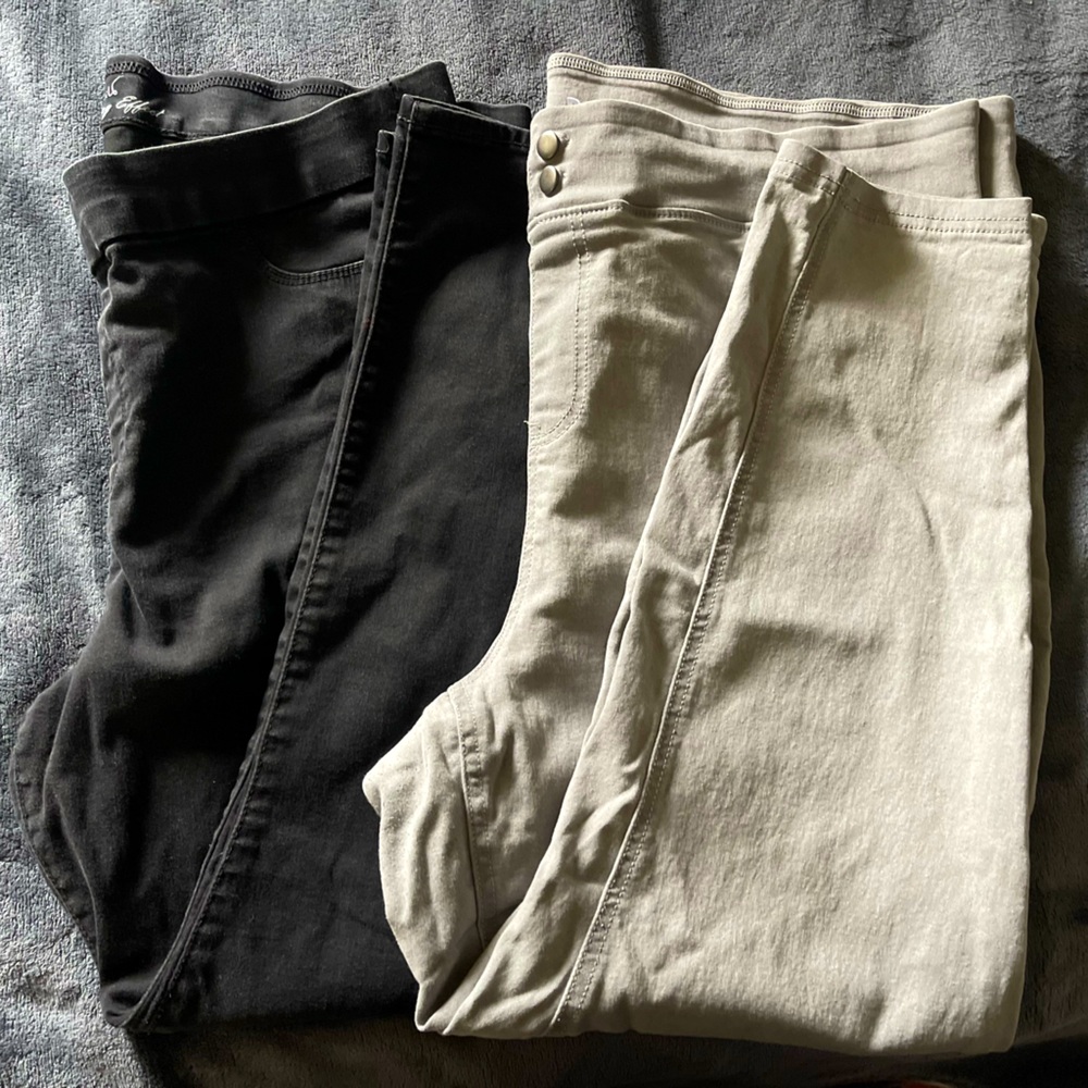 Grey Terra & Sky Women's Plus Size Tummy Control &  Blck Gloria V jeggings